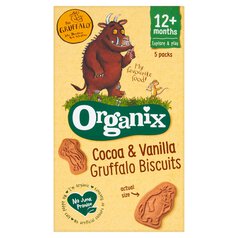 Organix Cocoa & Vanilla Organic Gruffalo Biscuits, 12 mths+ Multipack 5 x 20g