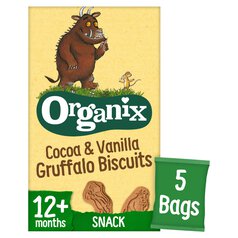 Organix Cocoa & Vanilla Organic Gruffalo Biscuits, 12 mths+ Multipack 5 x 20g