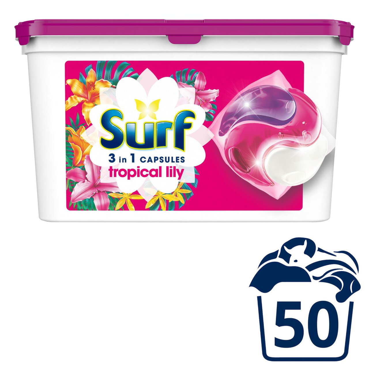 Surf 3-in-1 Tropical Lily & Ylang-Ylang Washing Capsules 50 Washes 50 per pack