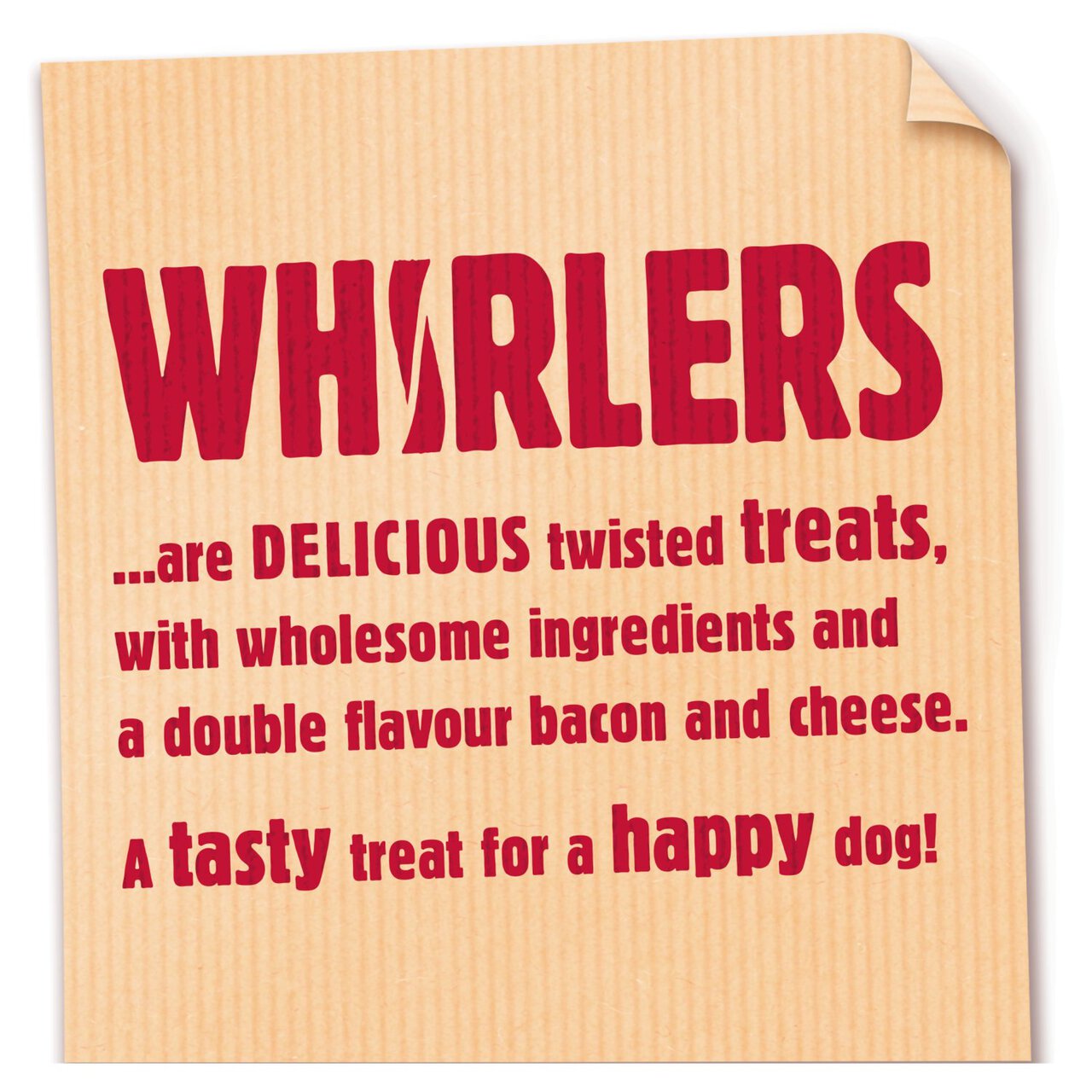 Bakers Whirlers Dog Treat Bacon and Cheese 130g