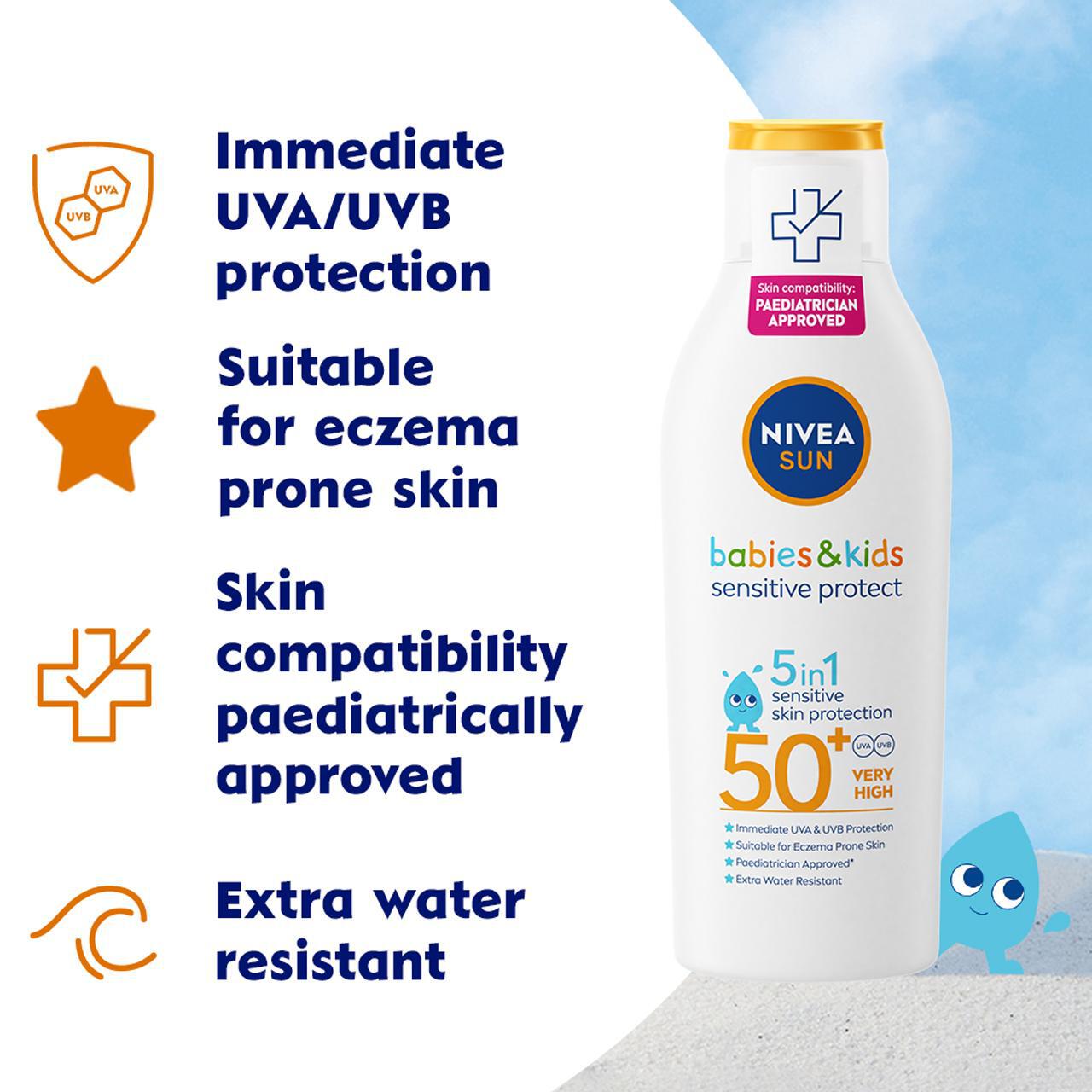 NIVEA SUN Kids Sensitive Protect SPF 50+ Sun Lotion 200ml