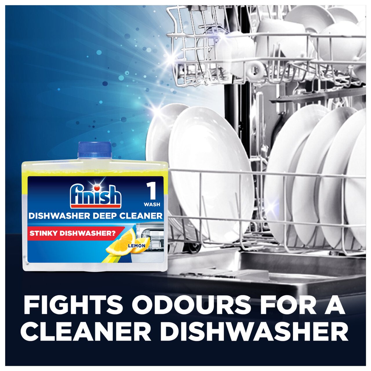 Finish Dishwasher Machine Cleaner Lemon Scent 2 x 250ml