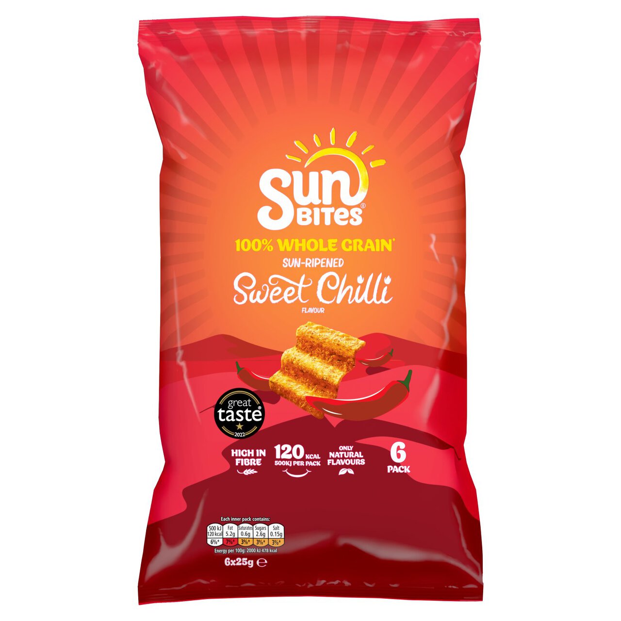 SunBites Sweet Chilli Multigrain Multipack Snacks 6 per pack