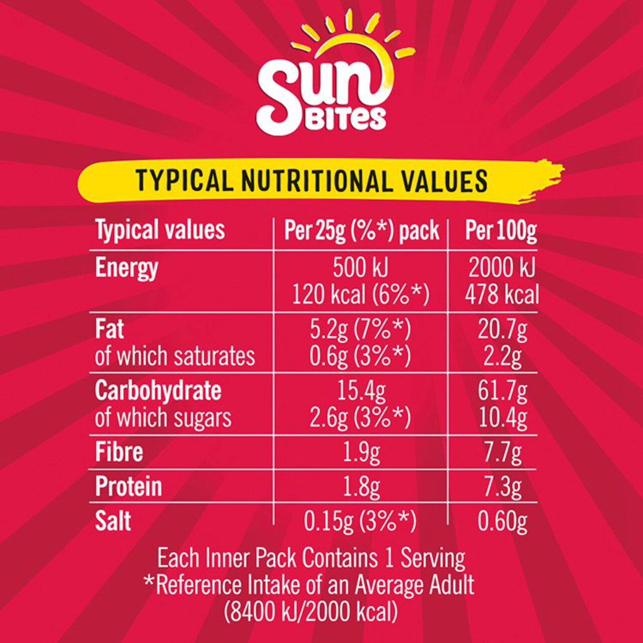 SunBites Sweet Chilli Multigrain Snacks 6 per pack