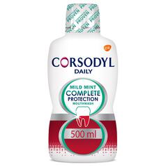 Corsodyl Complete Protection Daily Gum Mouthwash Mild Mint 500ml