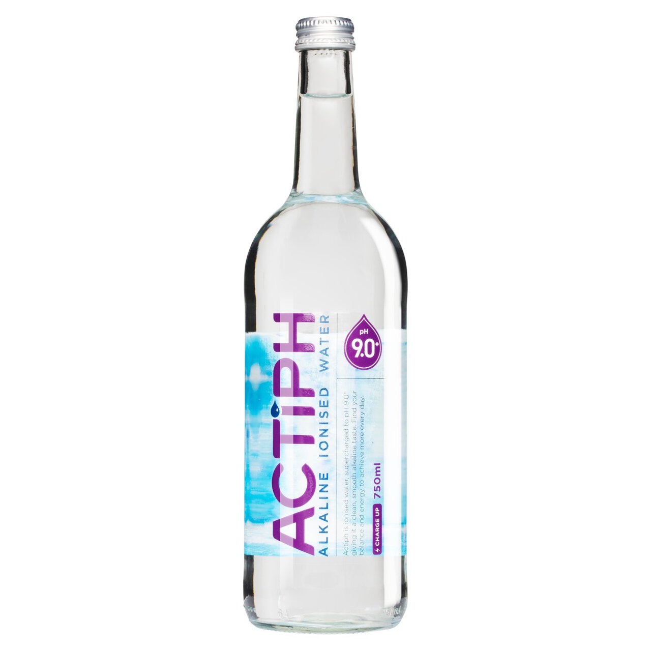 ACTIPH Alkaline Ionised Water Glass Bottle 750ml