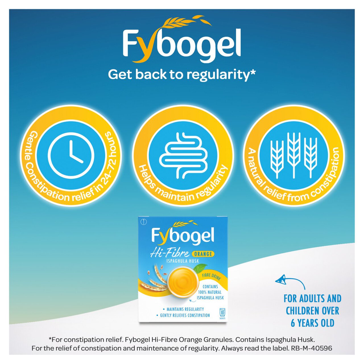 Fybogel Hi Fibre Orange Constipation Relief 10 per pack