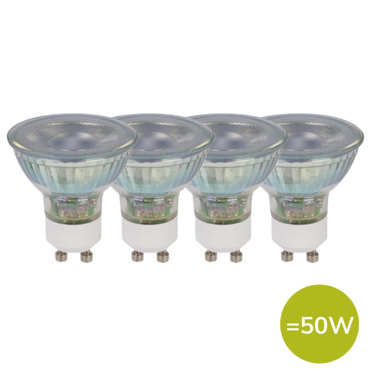 TCP Light Bulb LED Glass GU10  4.5w - 40w Warm white 4 per pack