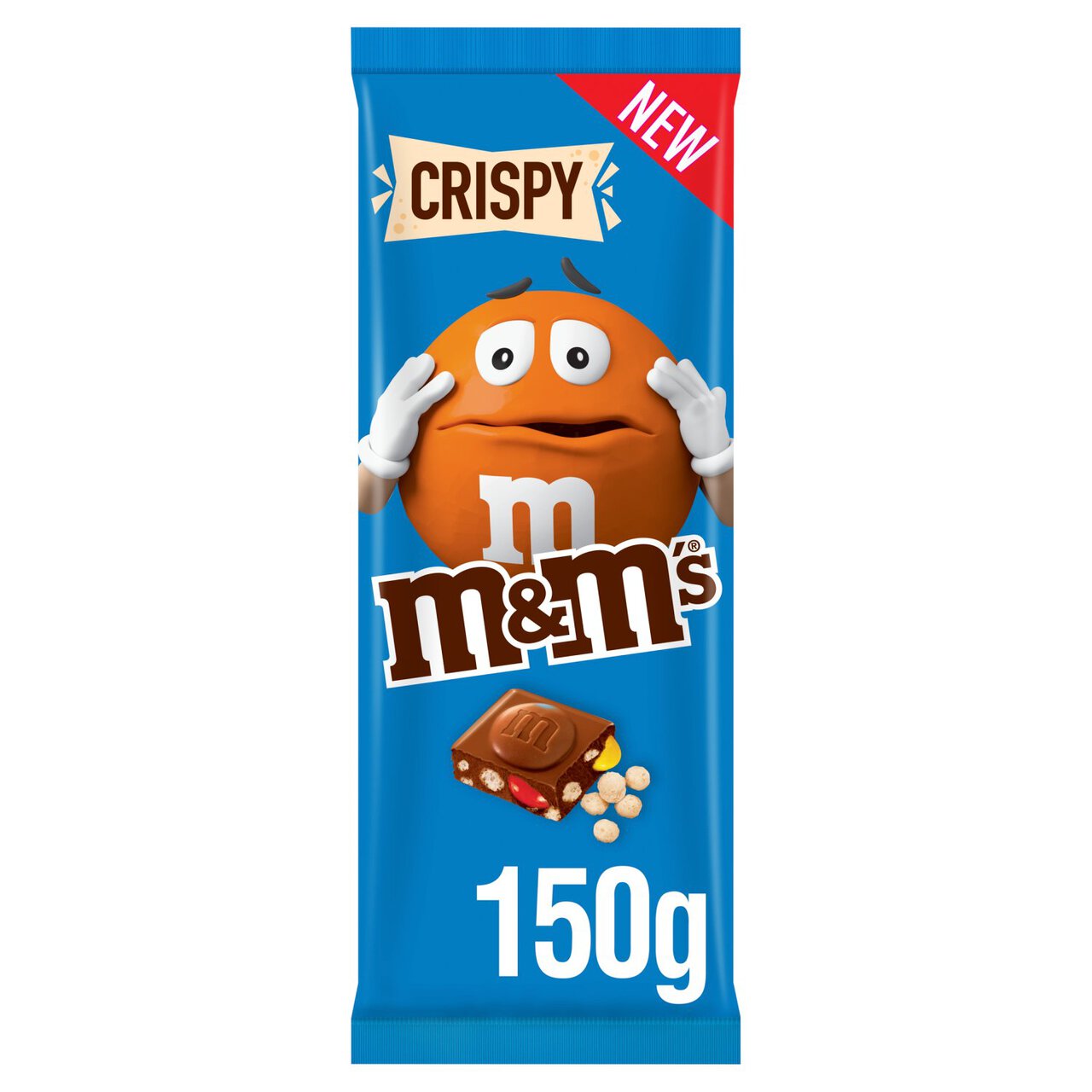 M&M's Crispy Milk Chocolate Block Sharing Bar 150g