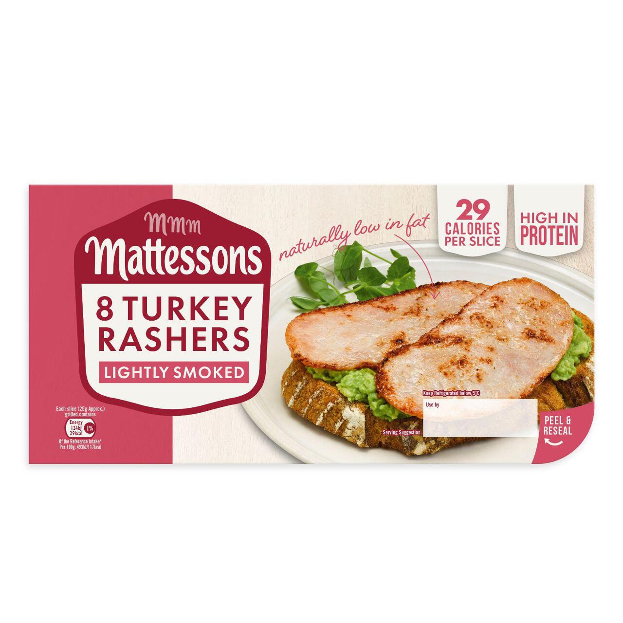 Mattessons Smoked Turkey Rashers 200g