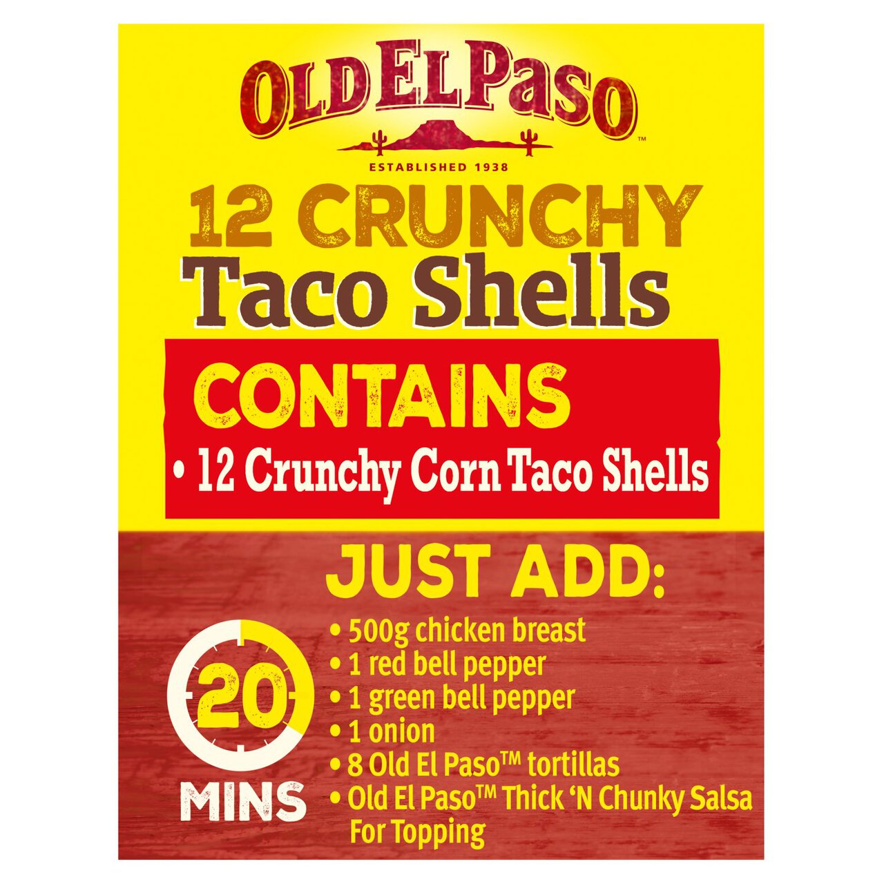 Old El Paso Crunchy Taco Shells 156g