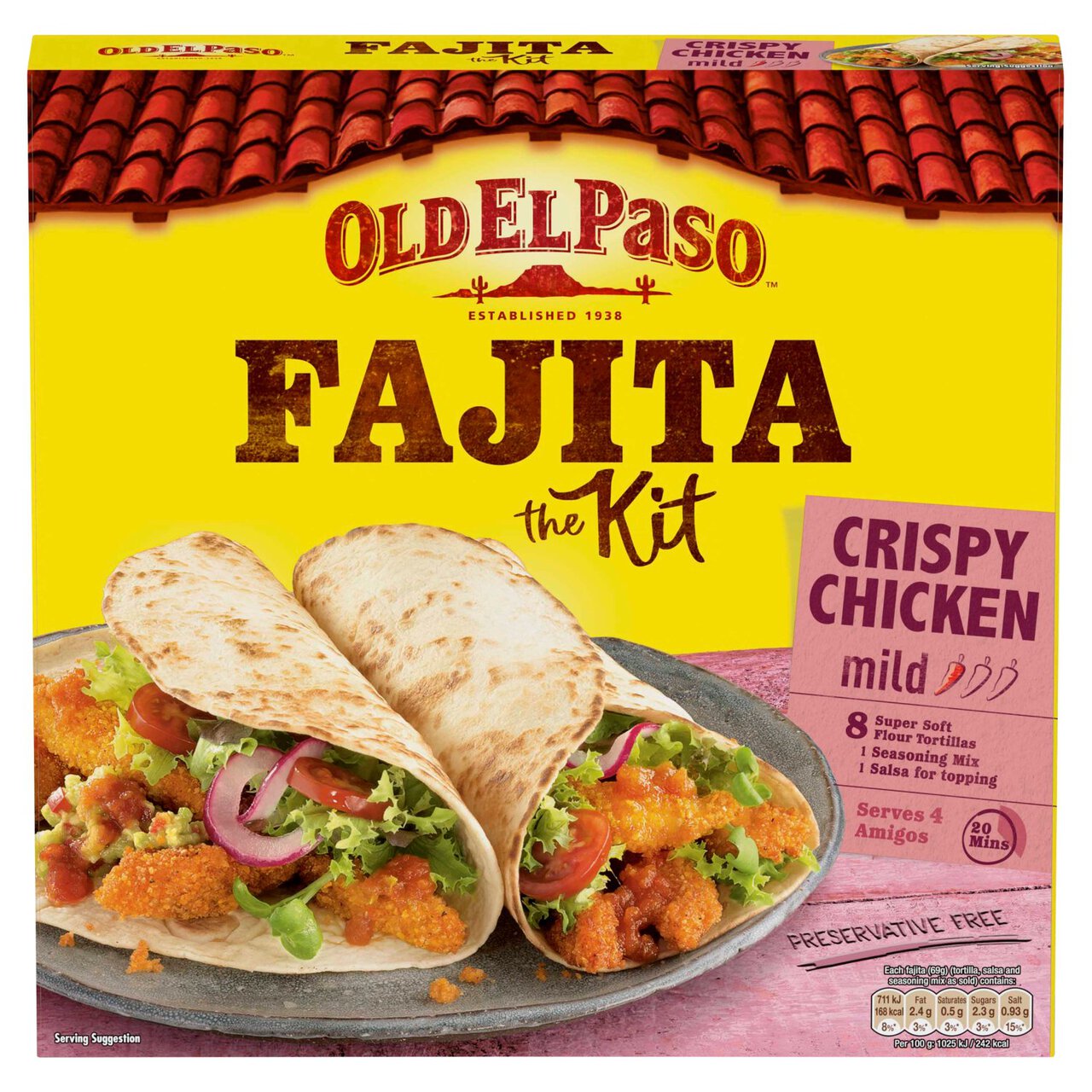 Old El Paso Mexican Oven Baked Crispy Chicken Fajita Kit 555g