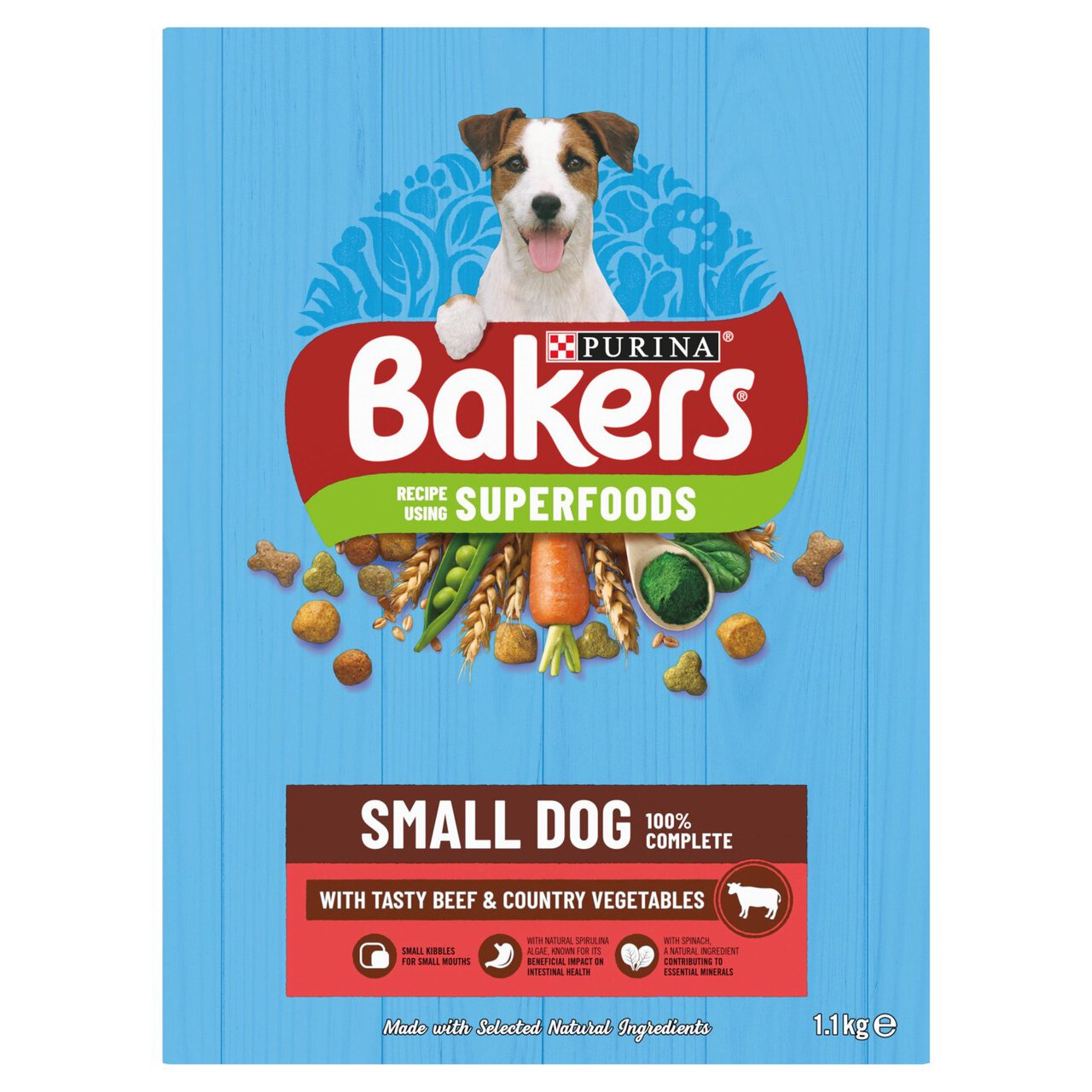 Bakers Small Dry Dog Food Beef and Veg 1.1kg
