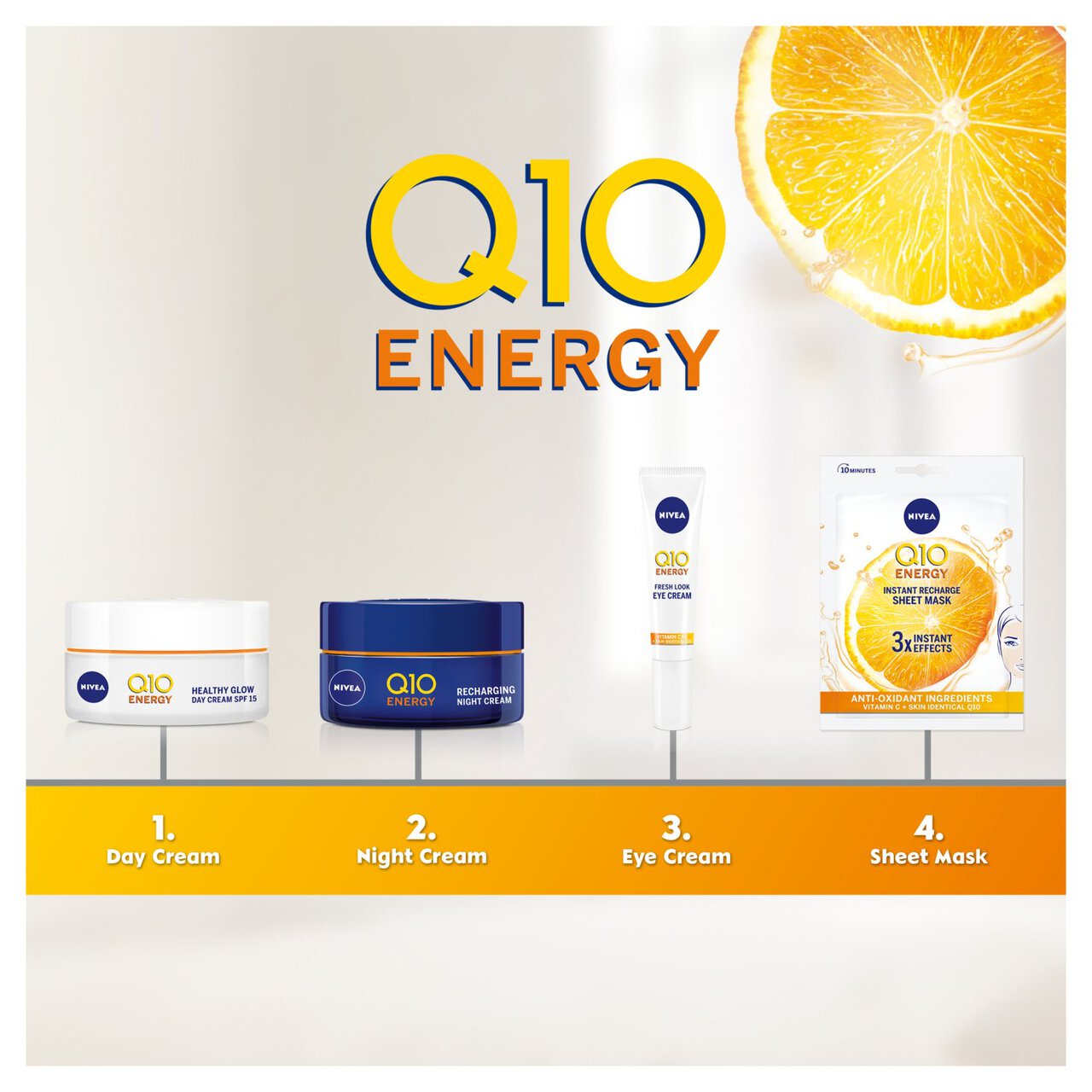 NIVEA Q10 Vitamin C Eye Cream, Anti-Wrinkle + Energy 15ml