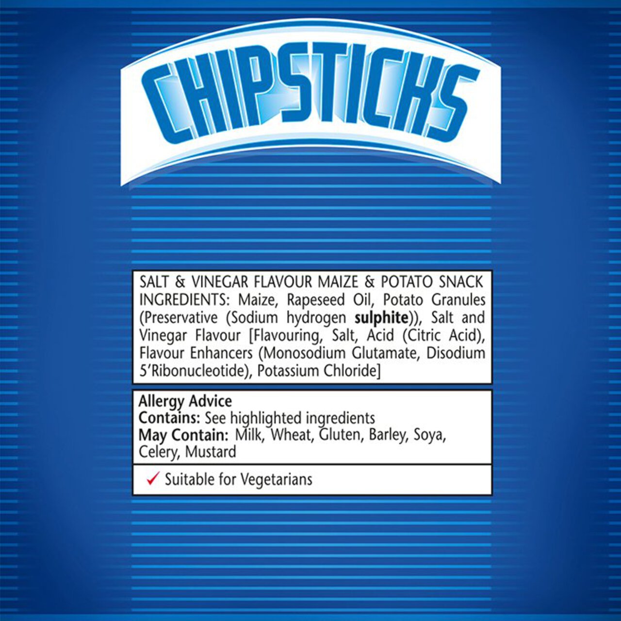 Smiths Chipsticks Salt & Vinegar Snacks 6 per pack