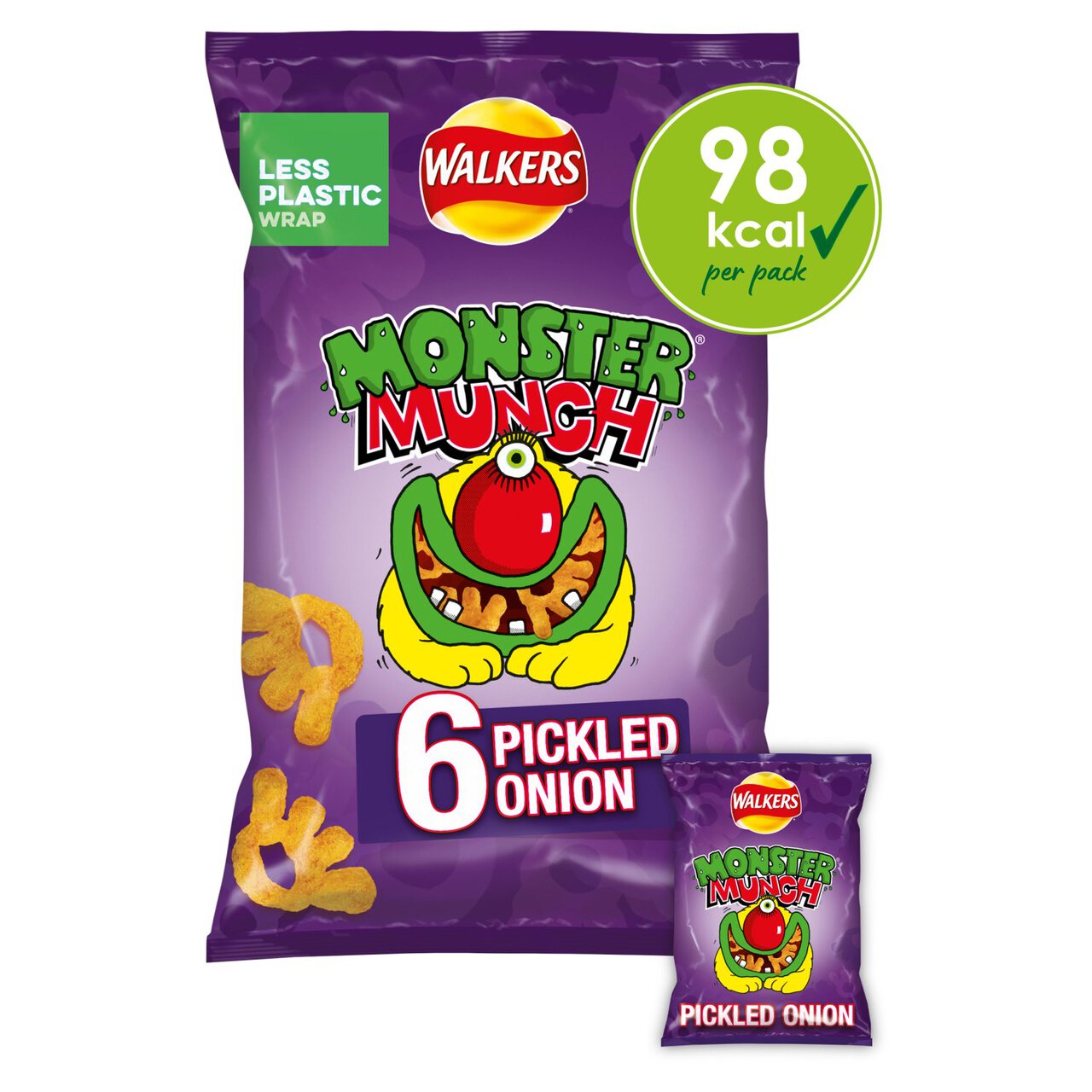 Walkers Monster Munch Pickled Onion Snacks 6 per pack