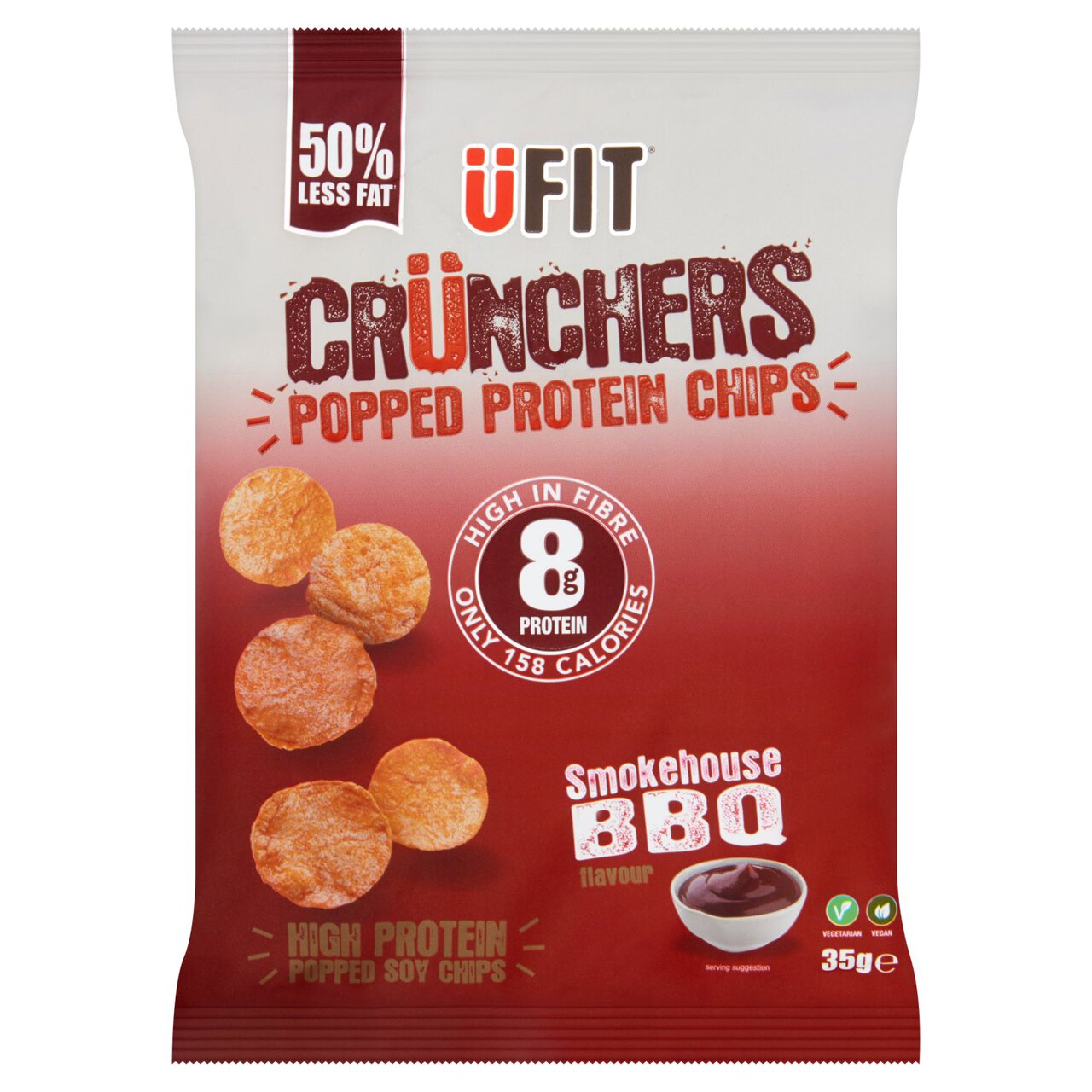 UFIT Crunchers Smokehouse BBQ High Protein Popped Chips 35g