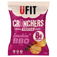 UFIT Crunchers Smokehouse BBQ High Protein Popped Chips 35g