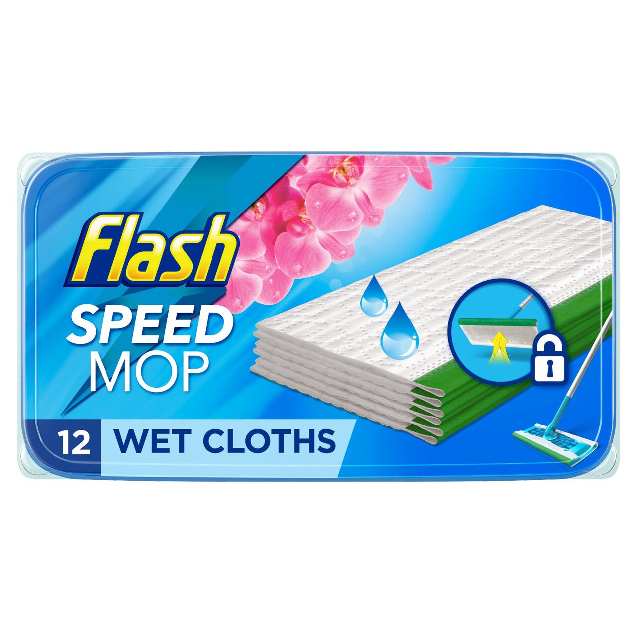 Flash Speed Mop Wet Cloth Multi-Surface Refills Wild Orchid 12 per pack