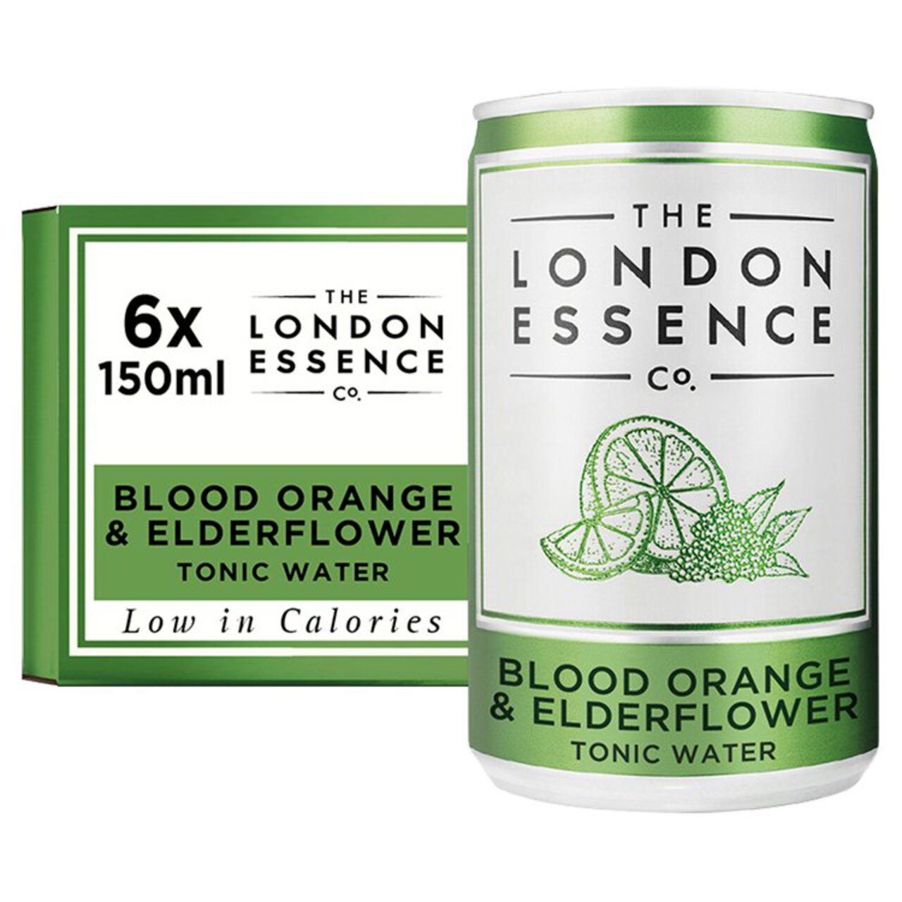 London Essence Co. Blood Orange & Elderflower Tonic Water Cans 6 x 150ml