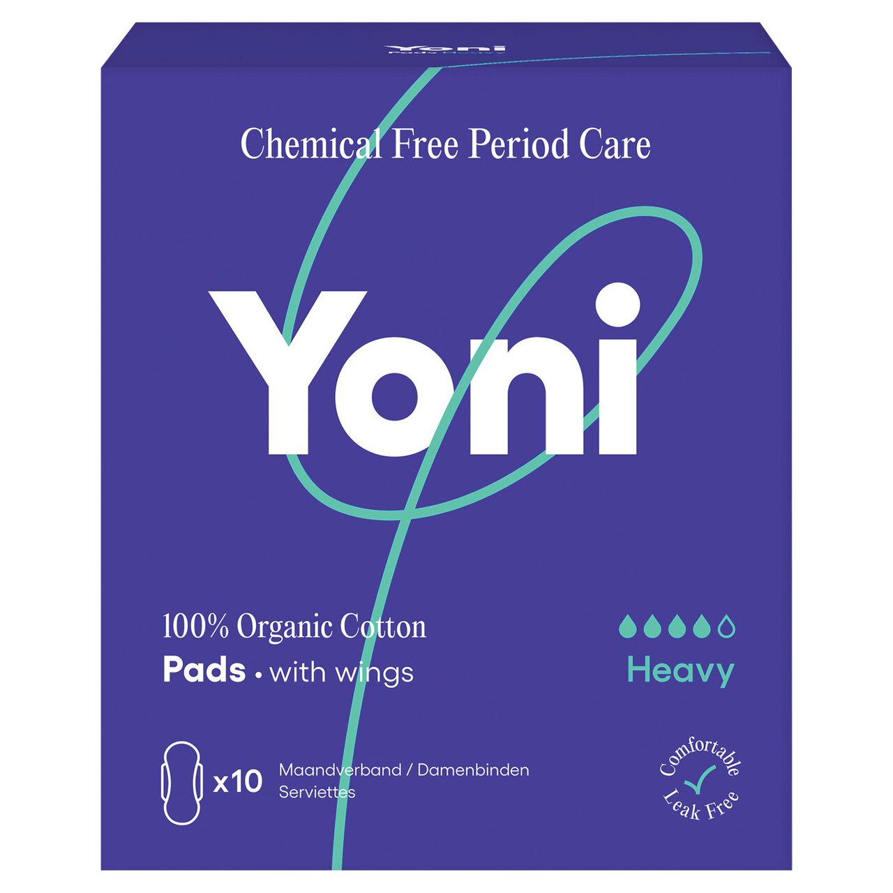 Yoni Organic Pads Heavy 10 per pack