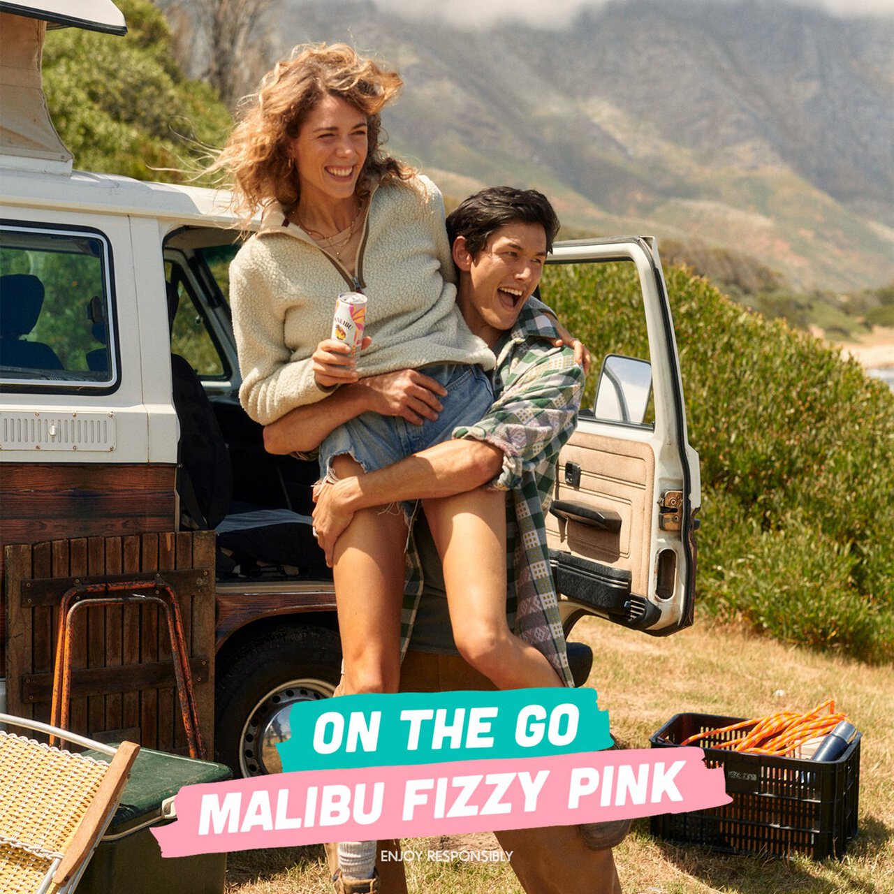 Malibu Coconut Rum & Fizzy Pink Lemonade Pre-Mixed Can 25cl