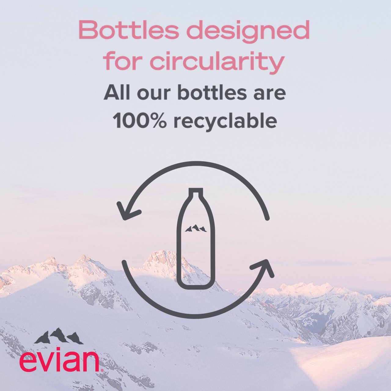 Evian Still Mineral Water Glass Bottle 750ml