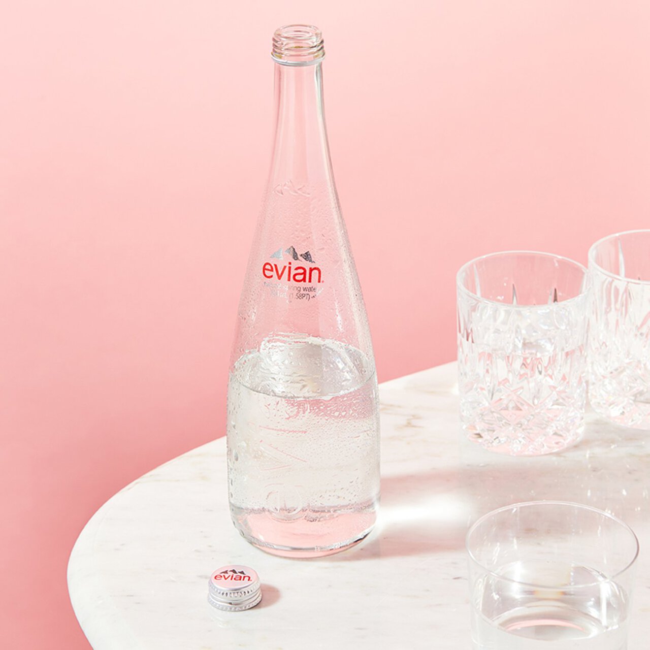 Evian Still Mineral Water Glass Bottle 750ml