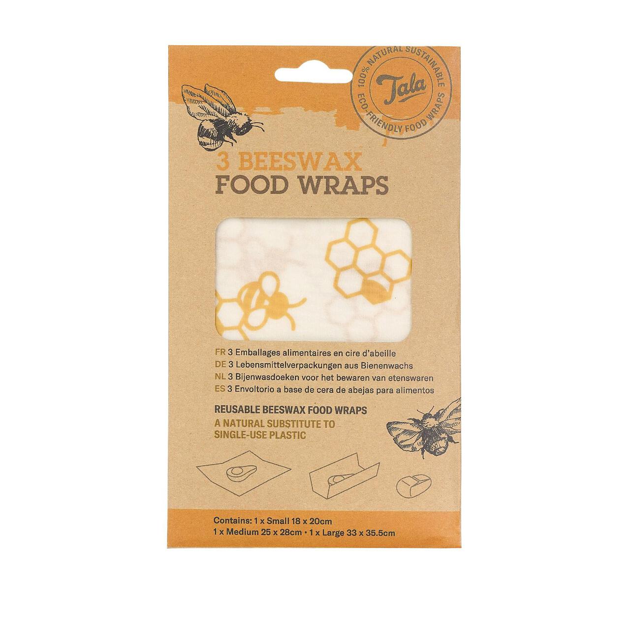 Tala Beeswax Reusable 3 Food Wraps 3 per pack