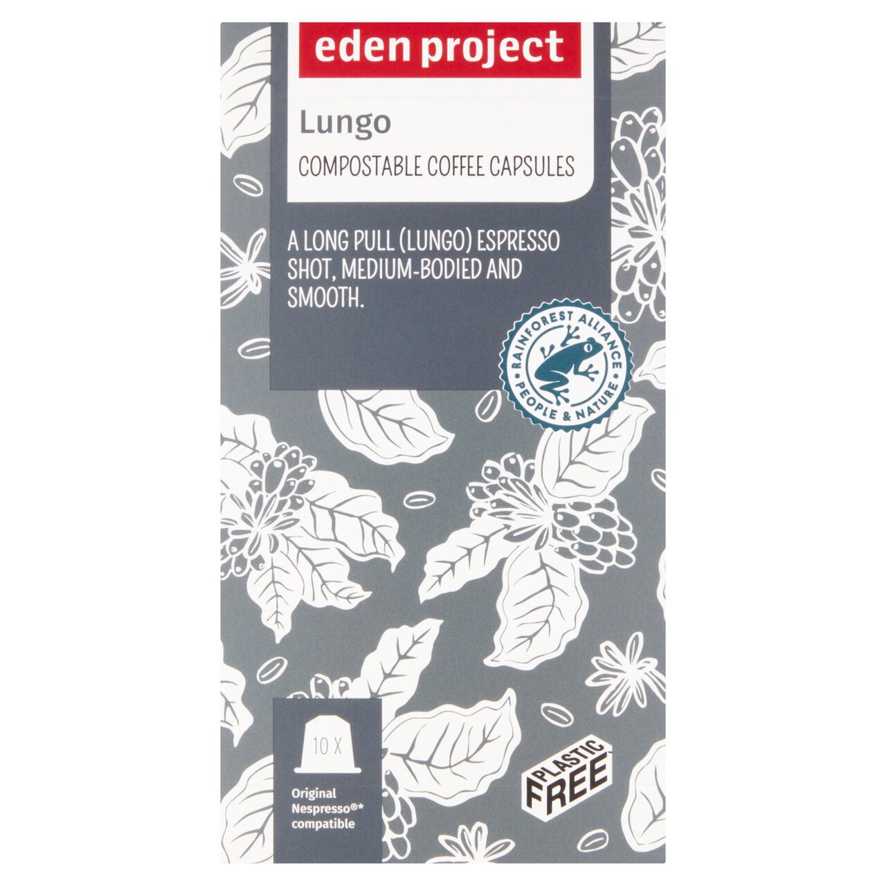 Eden Project Home compostable Nespresso capsules - LUNGO 10 per pack