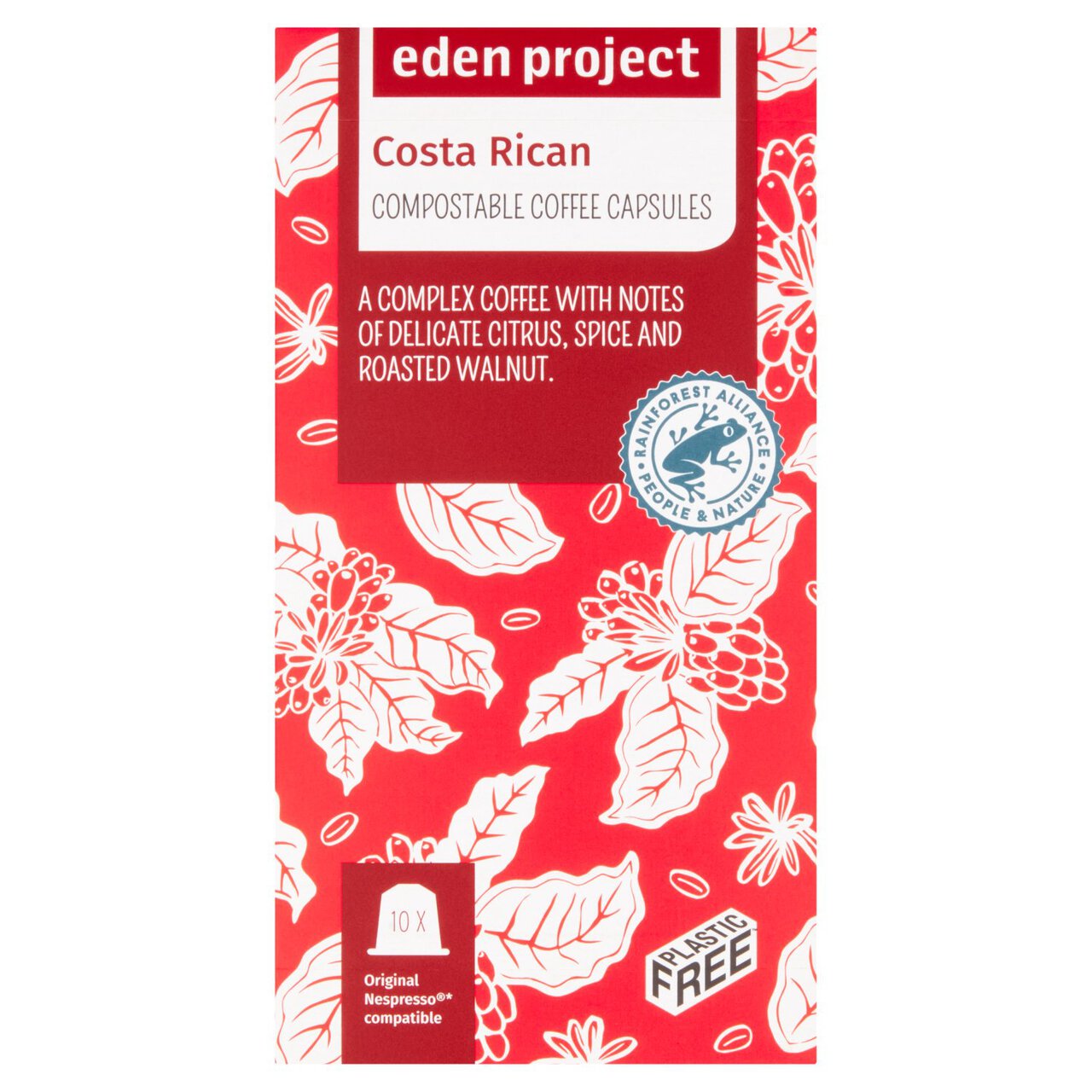 Eden Project Home compostable Nespresso capsules - Costa Rica 10 per pack
