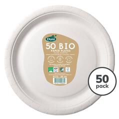 White Compostable Paper Plates, 22cm 50 per pack