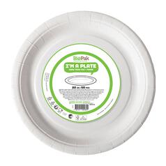 White Recyclable Paper Plates, 22cm 50 per pack