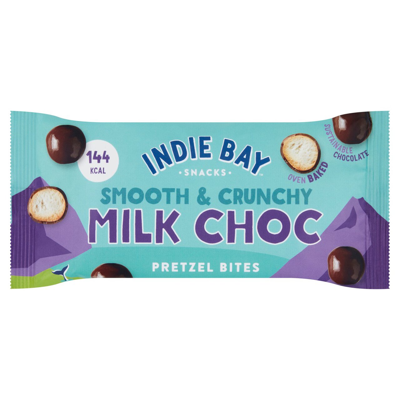 Indie Bay Snacks Spelt Pretzel Bites Milk Chocolate 31g