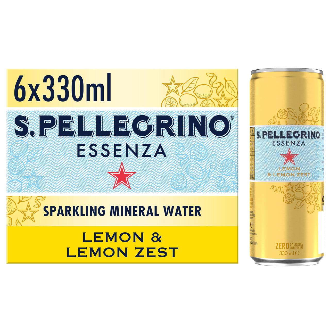 San Pellegrino Essenza Sparkling Lemon & Lemon Zest Water 6 x 330ml