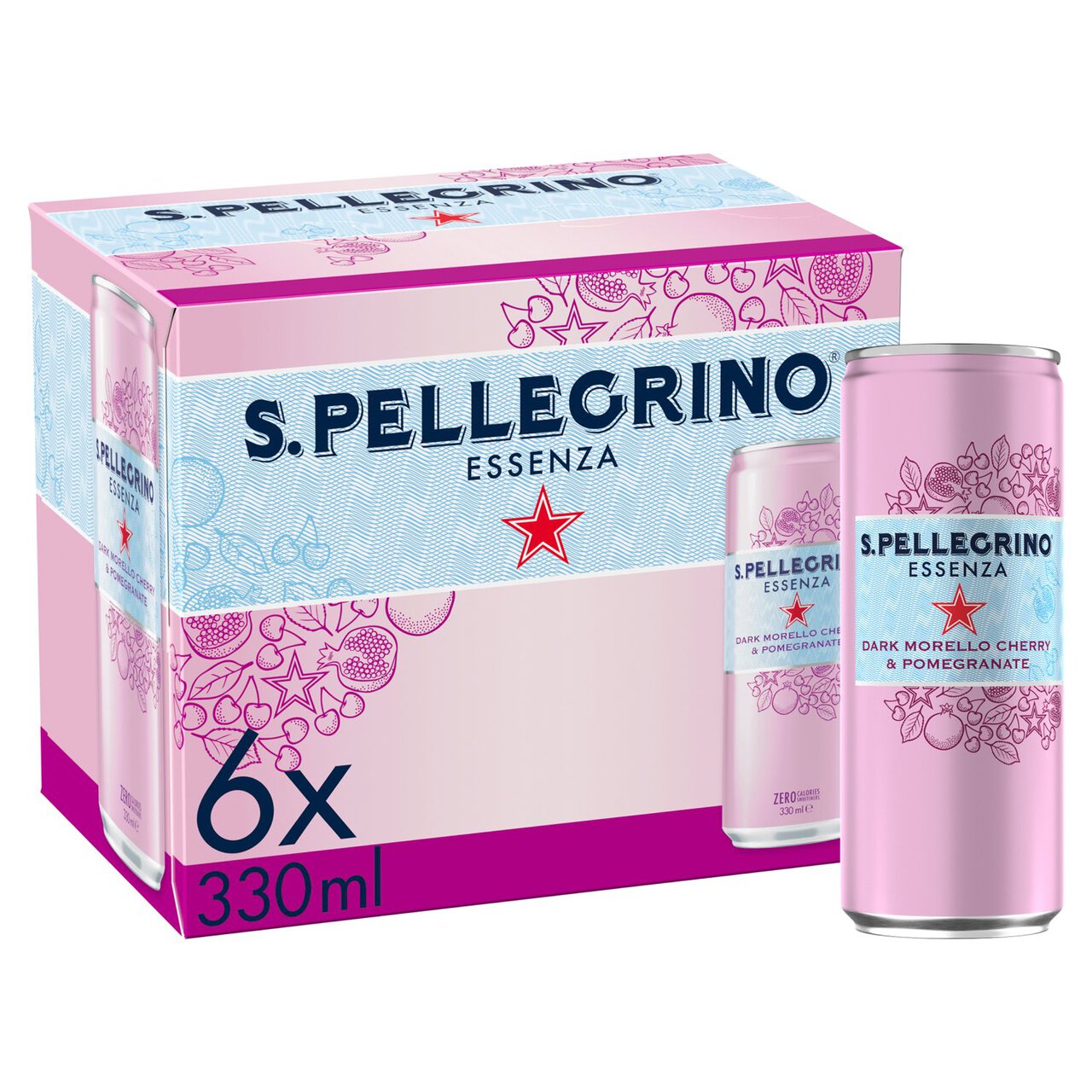 San Pellegrino Essenza Sparkling Cherry & Pomegranate Water 6 x 330ml