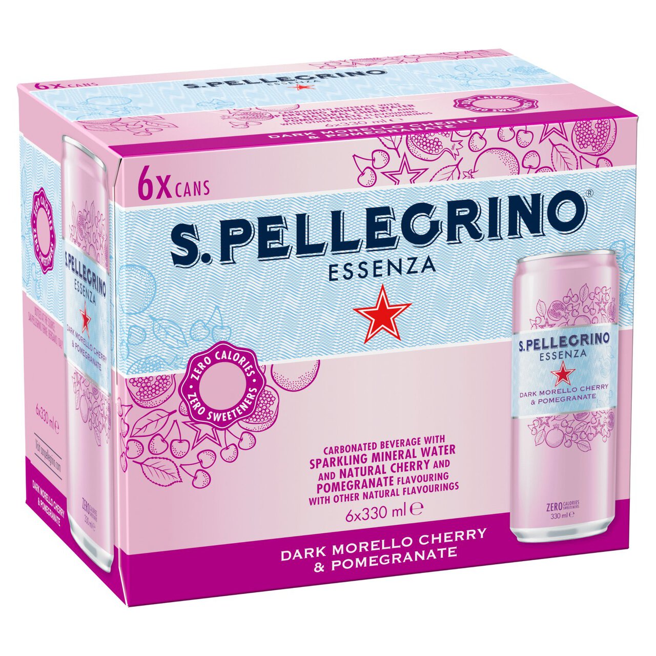 San Pellegrino Essenza Sparkling Cherry & Pomegranate Water 6 x 330ml