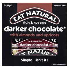 Eat Natural 70% Darker Chocolate Almonds & Apricots Bars 3 x 45g