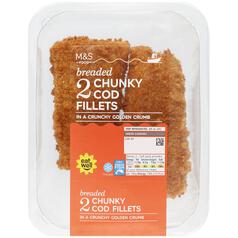 M&S 2 Breaded Chunky Cod Fillets 360g