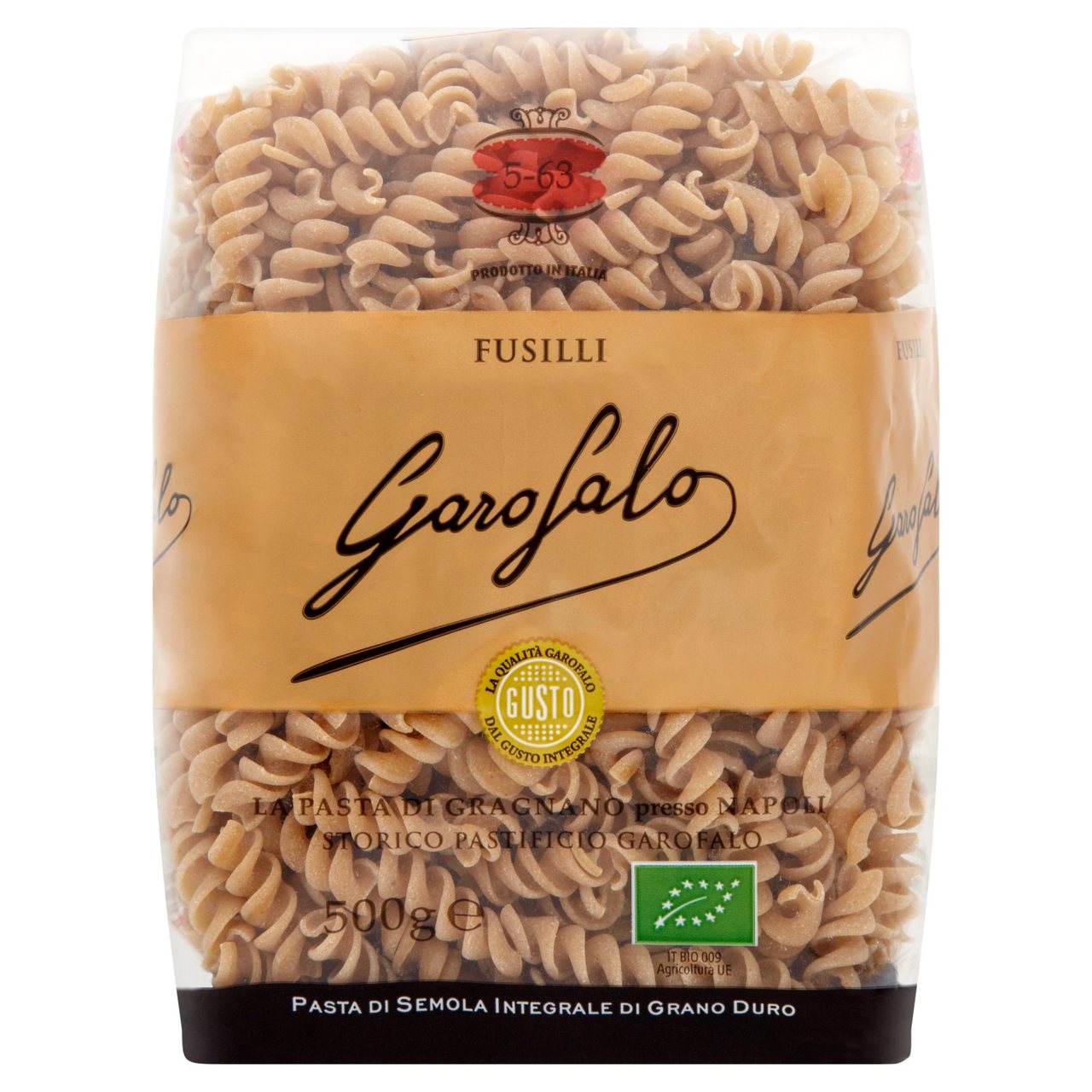 Garofalo Organic Whole Wheat Fusilli Dry Pasta 500g
