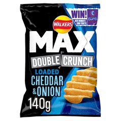 Walkers Max Double Crunch Cheddar & Onion Sharing Crisps 140g