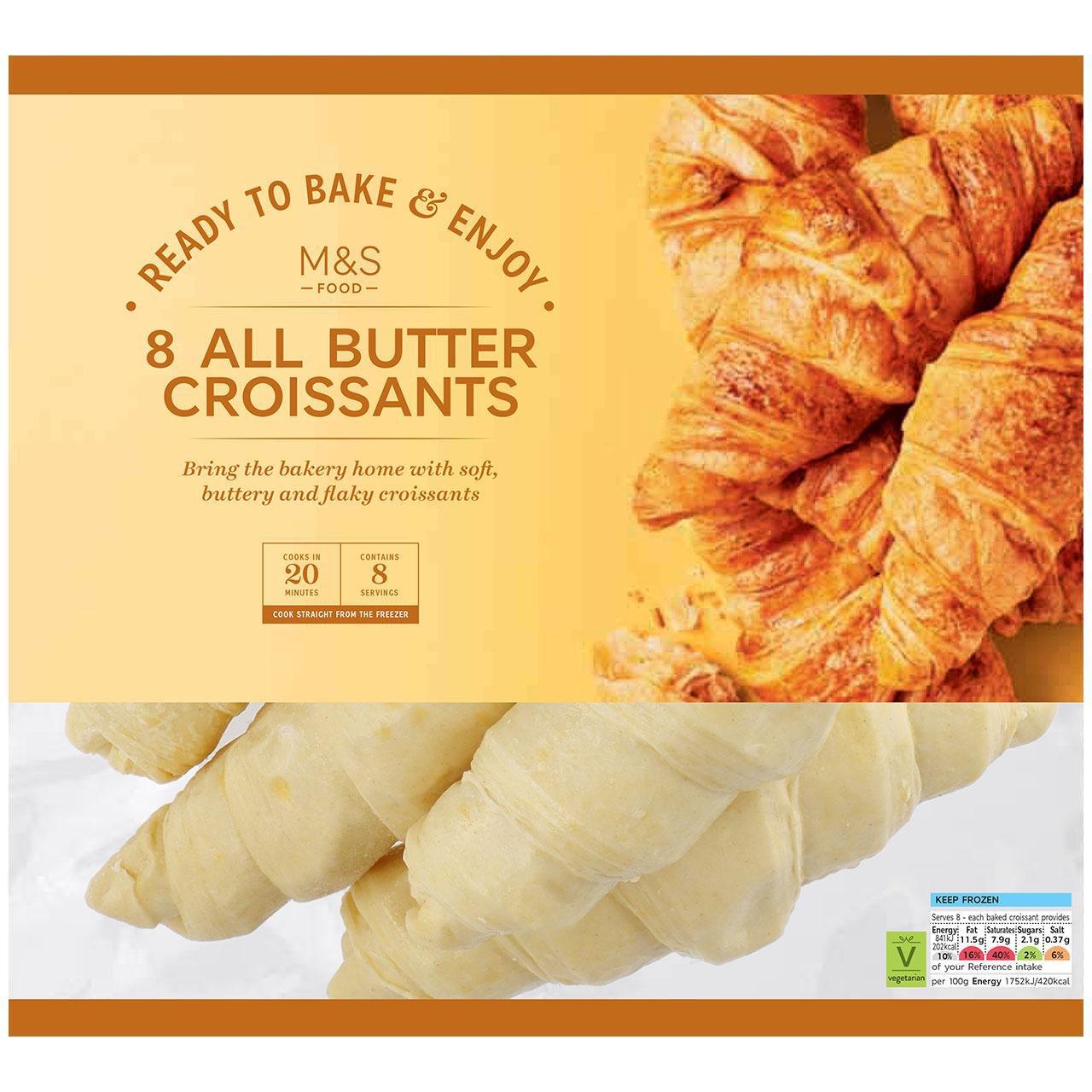 M&S 8 Ready to Bake Croissants Frozen 440g Zoom