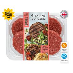 M&S Select Farms 4 Beef Burgers 3% Fat 400g