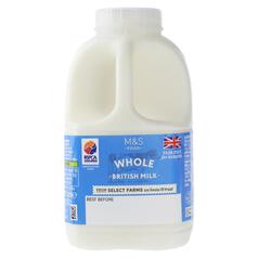 M&S Select Farms British Whole Milk 1 Pint 568ml