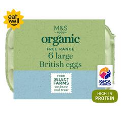 M&S Organic Free Range Large Eggs 6 per pack