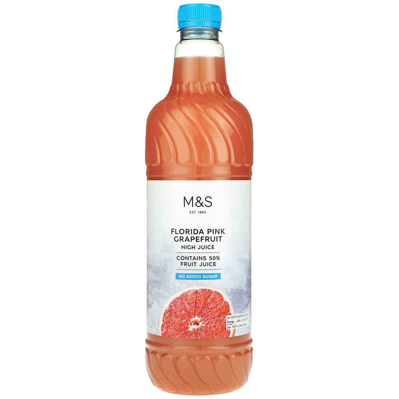 M&S No Added Sugar Pink Grapefruit High Juice 1l