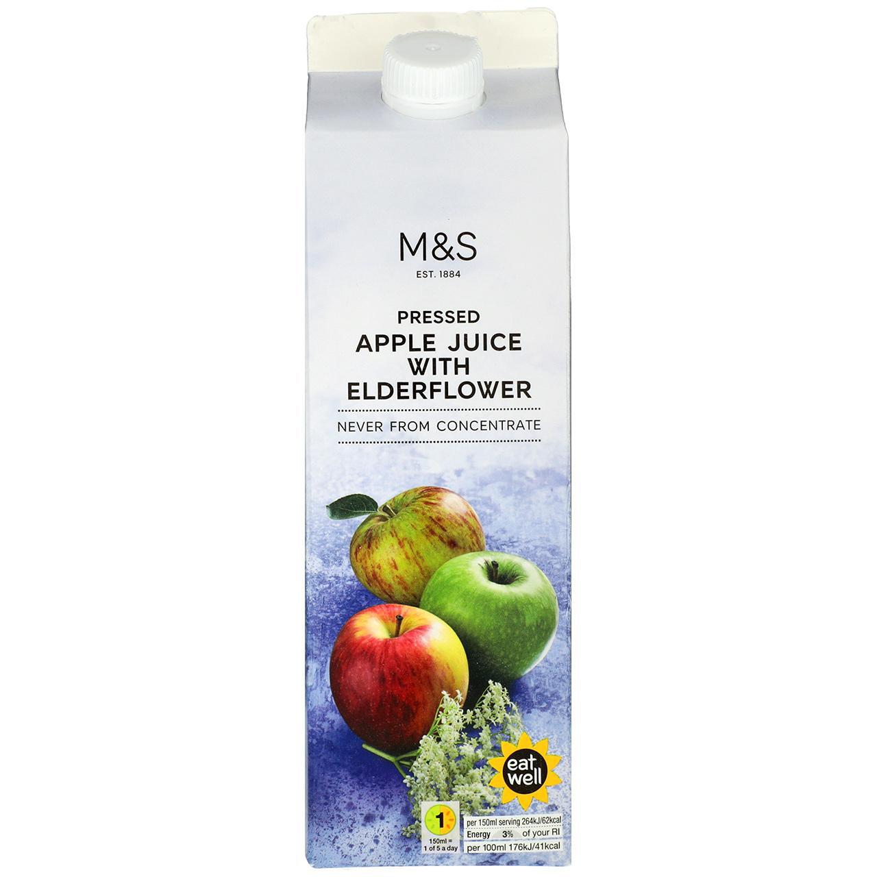M&S Pressed Apple Juice with Elderflower 1l