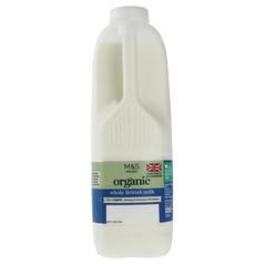 M&S Organic Whole Milk 2 Pints 1.136l