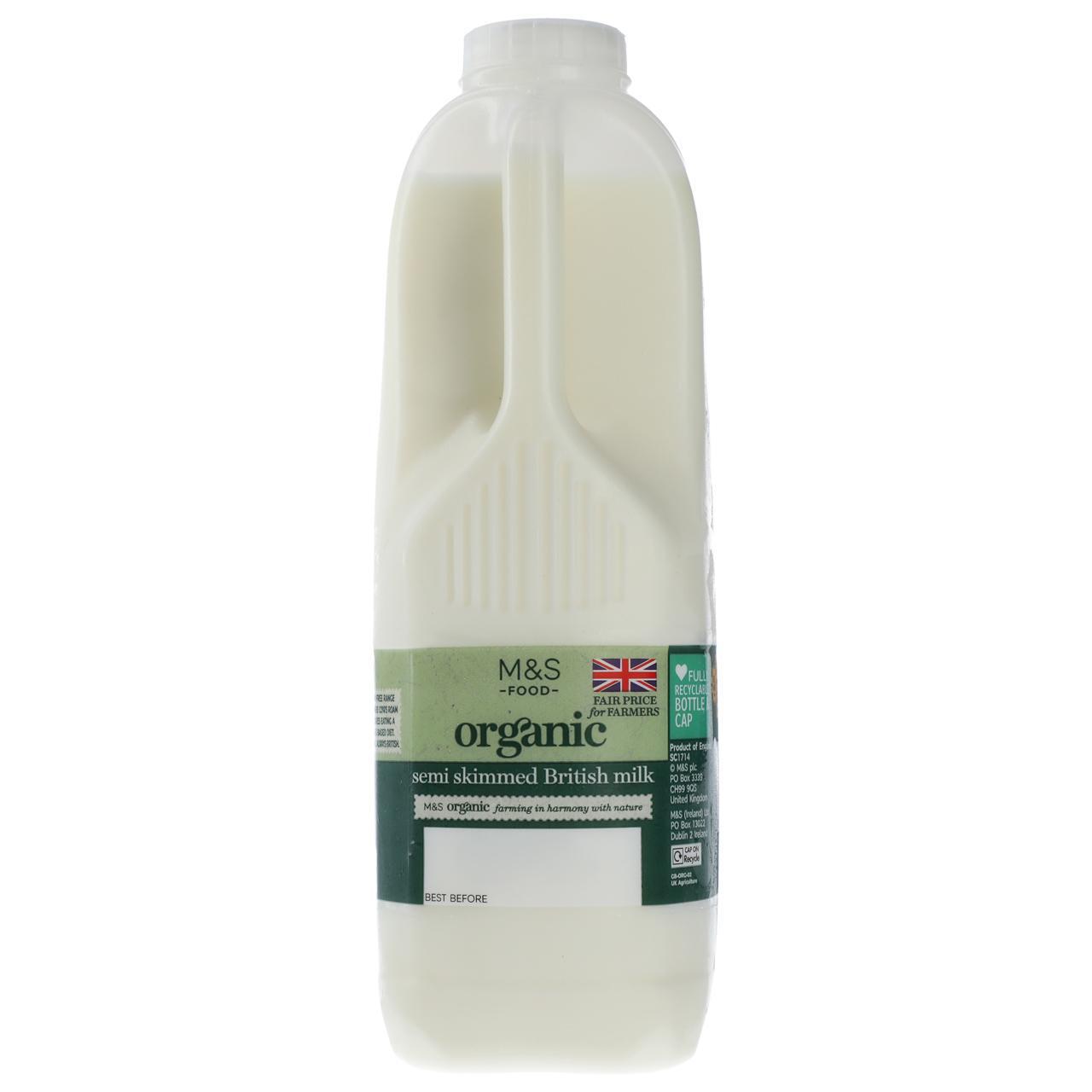 M&S Organic Semi-Skimmed Milk 1.136l