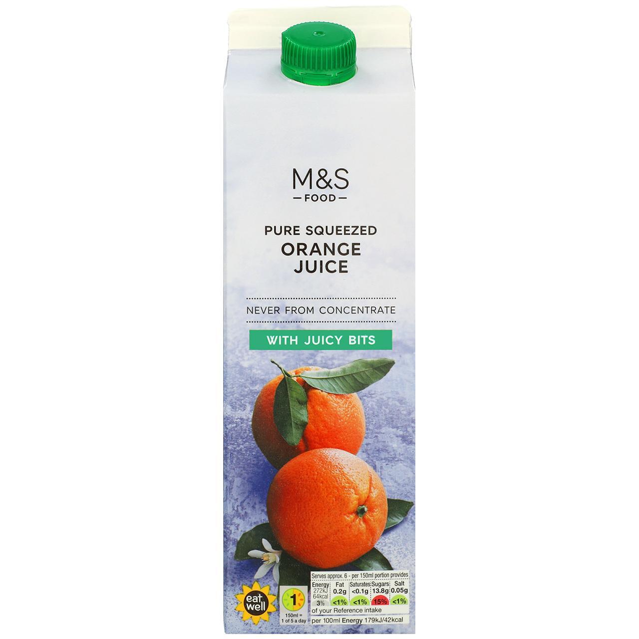 M&S Squeezed Orange Juice with Bits 1l